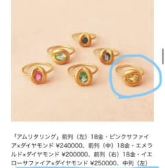 【大粒】パヒアミュレット指輪　イエローサファイア　ダイヤモンド　リングのサムネイル