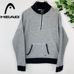 HEAD ヘッド　刺繍ハーフジップスウェット　M グレー　トレーナー　m 古着のサムネイル