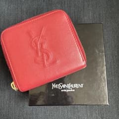 Yves Saint Laurent 二つ折り財布 レッド - メルカリ