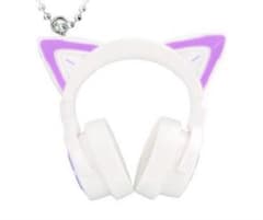 Capsule toy cat ear headphones miniature charm white brand new gacha