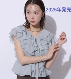 【未使用に近い】25年秋購入 マイストラーダ シアーフリルブラウス 未使用に近い】25年秋購入 マイストラーダ シアーフリルブラウス