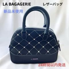 【新品】LA BAGAGERIE レザー ハンドバッグ　ブラック　黒　ショルダーのサムネイル