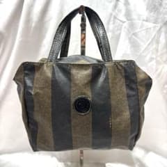 【美品】FENDI ミニハンドバッグ ペカン柄 金ジップ ポーチのサムネイル