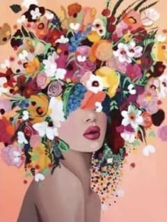 ダイヤモンドビーズアート　花　女性のサムネイル