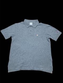 【美品】Champion チャンピオン 半袖 カノコポロシャツ グレー Lサイズ