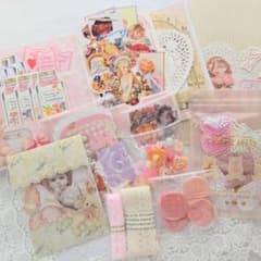おすそ分けファイル コラージュ素材 ダイカット レトロガール リボン
