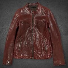 Johnbull lamb leather biker jacket 高級 - メルカリ