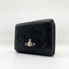 Vivienne Westwood 三つ折り財布 レザーエンボス加工 黒 がま口 - メルカリ