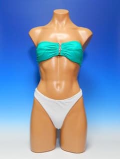 ターコイズ・ホワイト バンドゥビキニ ハイレグ Tバックのサムネイル