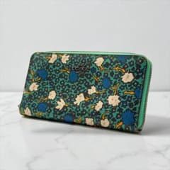希少✨COACH コーチ 長財布 ラウンドファスナー 総柄 グリーン PVC 