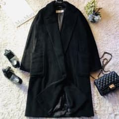 【美品】Max Mara ダブルダウン ガウンコート 女優襟 ブラック 38 Max Mara マックスマーラ ショールカラー 女優襟 ダウンコート 黒 M