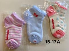新品　ミキハウス　ローカットソックス　女の子15-17A    3足セットのサムネイル