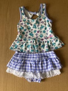 花柄 ギンガムチェック セパレート水着 110cm 女の子のサムネイル