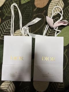 DIOR ホワイトショップ袋 2枚セット　ショッパーのサムネイル