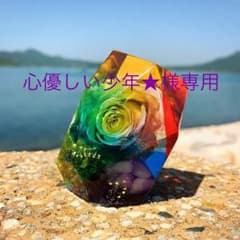 【心優しい少年★様専用】願いを叶えるダブルレインボーローズ★オルゴナイトのサムネイル