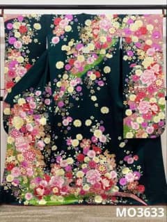 振袖 ラメ刺繍 金彩 銀彩 身丈166cm パールトーン加工済 MO3633 - メルカリ