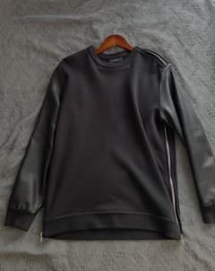 極美品/希少モデル★GIVENCHY ラムレザー切替 ジップスウェット黒 M相当のサムネイル