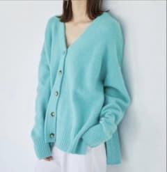 「ROPE'」 ニットカーディガン 38 ターコイズブルーのサムネイル
