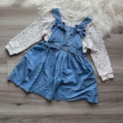 petitmain 花柄ドッキングワンピース 110cmのサムネイル