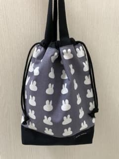 ハンドメイド　持ち手付き巾着型シューズ入れ　小　《No.7》のサムネイル