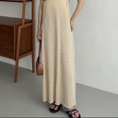 【callautia】花柄レース キャミワンピース ロング丈 Ｓサイズ 美品のサムネイル