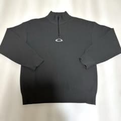 OAKLEY ハーフジップ ニット セーター カーキ 試着のみ - メルカリ