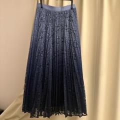 ANAYI ネイビー レース プリーツスカート 38 - メルカリ