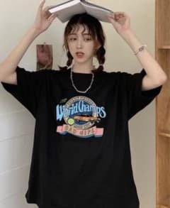 カレッジロゴ Tシャツ 半袖 ビッグシルエット ヴィンテージスタイルのサムネイル