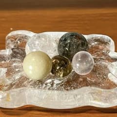 天然石 水晶、ガーデンクォーツ etc..ミニスフィア セット 5つ ①