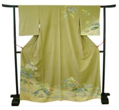 美品 極上一越地 本加工染 附下げ・訪問着（正絹）仕立上り＜HH2120 