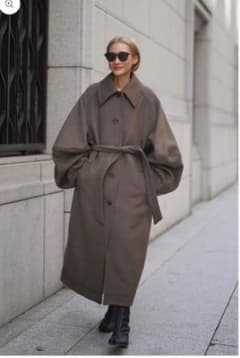 ELLIE ロングボリュームスリーブコート カーキ　L ELLIE 未使用 ロングボリュームスリーブコート【KHAKI】エリー 名作