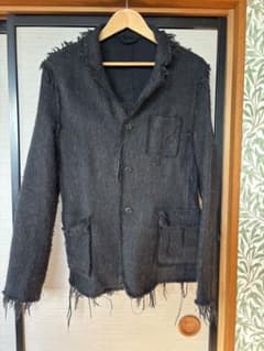 BEAMS ウールフリンジテーラードジャケット Lサイズ ブラックのサムネイル