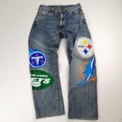 Levi's 502 XX USA製 NFLペイント カスタムデニム 1点物のサムネイル