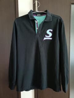 スリクソン　ポロシャツ　ゴルフ　ブラック　襟付　長袖　メンズМ
