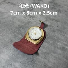 WAKO ゴールド ホワイト 置時計 コンパクト 銀座和光 携帯型アラーム 