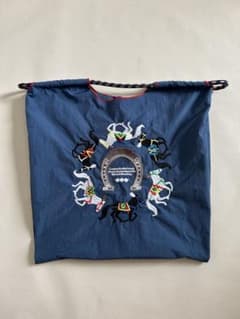 GUAN&BALL エコバッグ 馬 刺繍 ネイビー　鞄のサムネイル