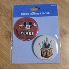 90주년 TDR 디즈니 캔 배지 미키 캔 배지 2개 세트