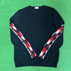 MONCLER ブラック アーガイルニット - メルカリ