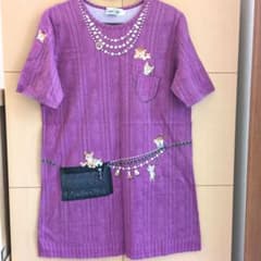 クニオコレクション 猫モチーフ パープルTシャツのサムネイル