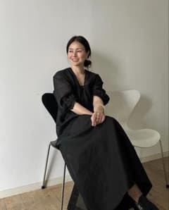 loin. ロワン 井川遥 オーガンジーワンピース ブラック 36 - メルカリ