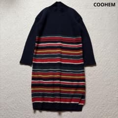 【美品】COOHEM コーヘン　Yonetomi マルチボーダーニットワンピース