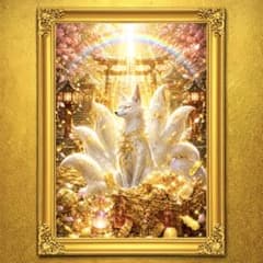 黄金白狐の宮 宝くじ高額当選 風水 稲荷様 御守り 開運特級呪物絵画 金