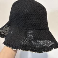 ブラック ニットハット 帽子のサムネイル