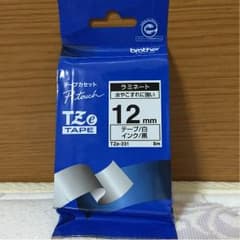 [新品]P-touch ピータッチ 12mm 白テープ 黒インクのサムネイル
