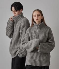 【CLEL】Volume Melange Half Zip Knitのサムネイル