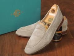 美品　現行　エドワードグリーン　7E　しなやかな上質スウェード　ユル楽ローファー 美品 現行 エドワードグリーン 7E しなやかな上質スウェード ユル楽