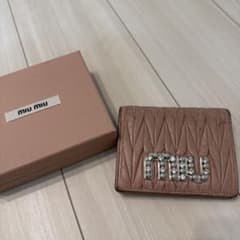 miu miu マテラッセ 二つ折り財布 パール ビジュー | Mercari