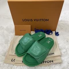 極美品 ルイヴィトン モノグラム マイアミライン サンダル グリーン 5