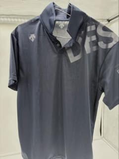 DESCENTE ポロシャツ ネイビー 半袖 ロゴのサムネイル