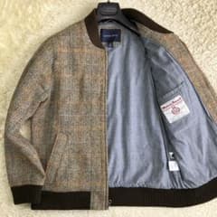 美品 ランズエンド ハリスツイード ジャケット ブルゾン Lサイズ